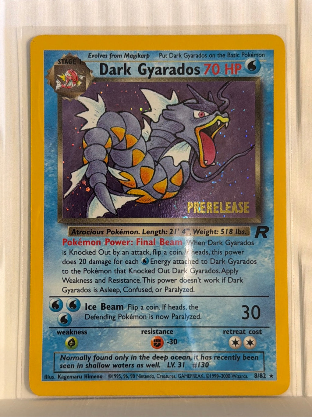 Dark Gyarados (Prerelease) Promo WoTC Promo 08/82 NM