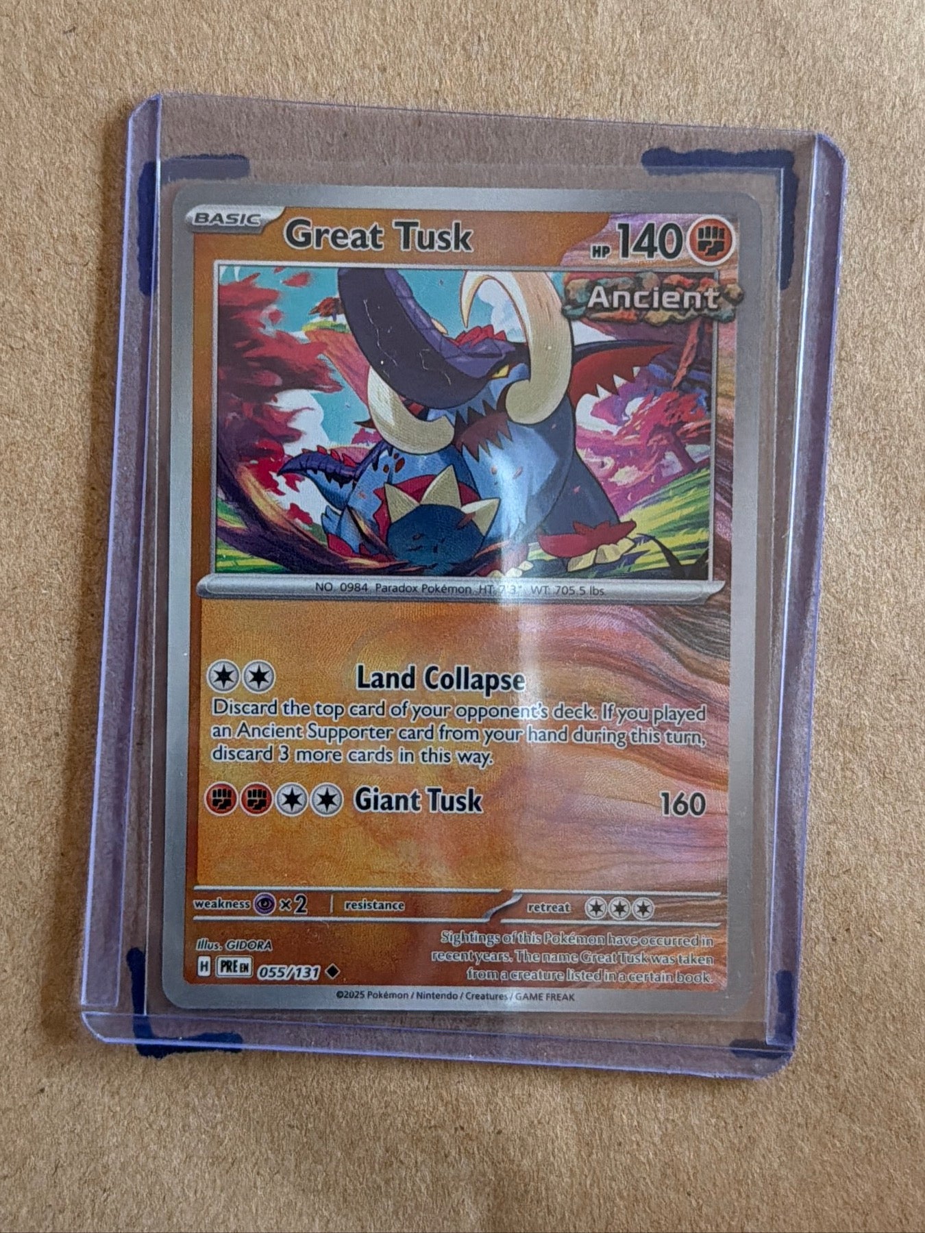 Great Tusk (Master Ball Pattern) Uncommon SV: Prismatic Evolutions 055/131 NM