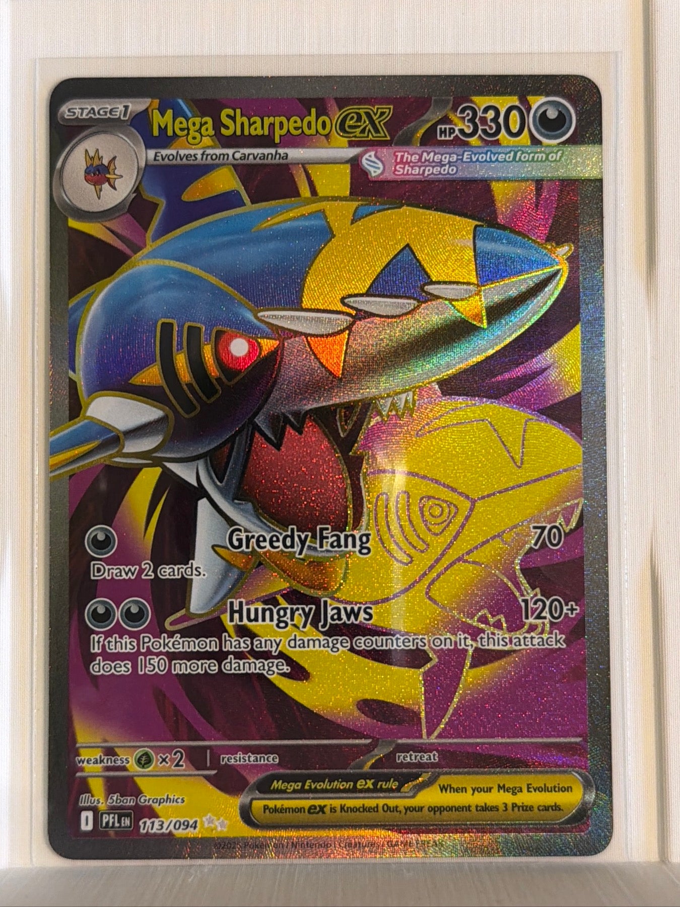 Mega Sharpedo ex - Ultra Rare ME02: Phantasmal Flames 113/094 NM
