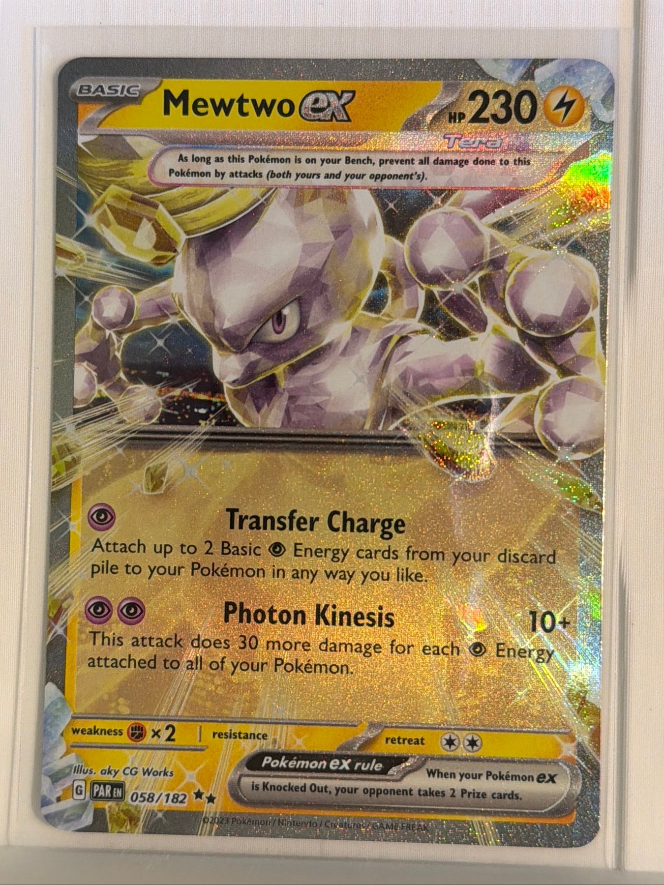 Mewtwo ex Double Rare SV04: Paradox Rift 058/182 NM