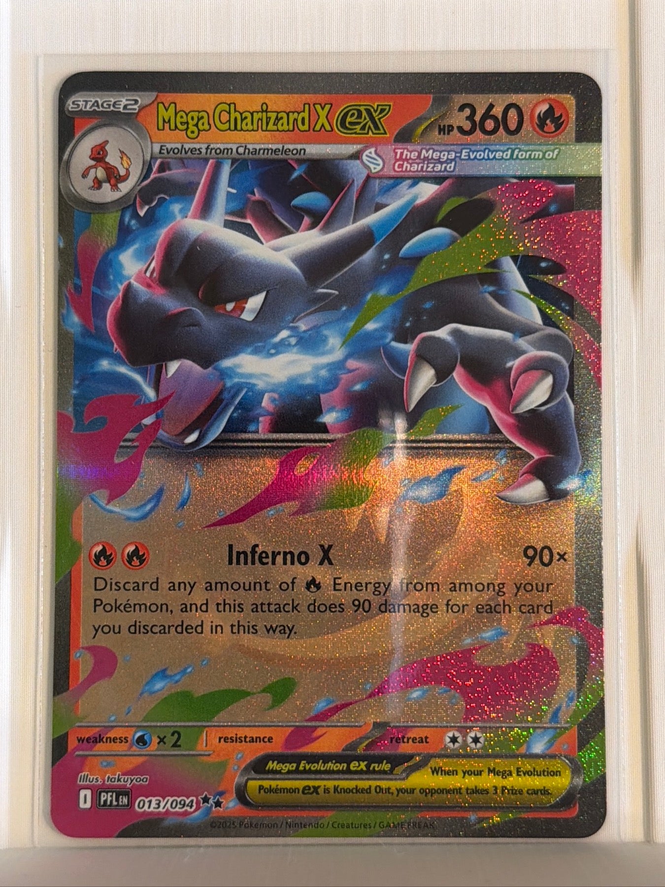 Mega Charizard X ex - Double Rare ME02: Phantasmal Flames 013/094 NM