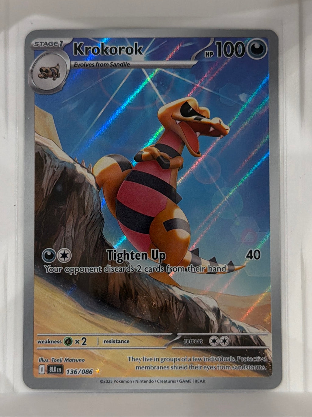 Krokorok Illustration Rare SV: Black Bolt 136/086 NM