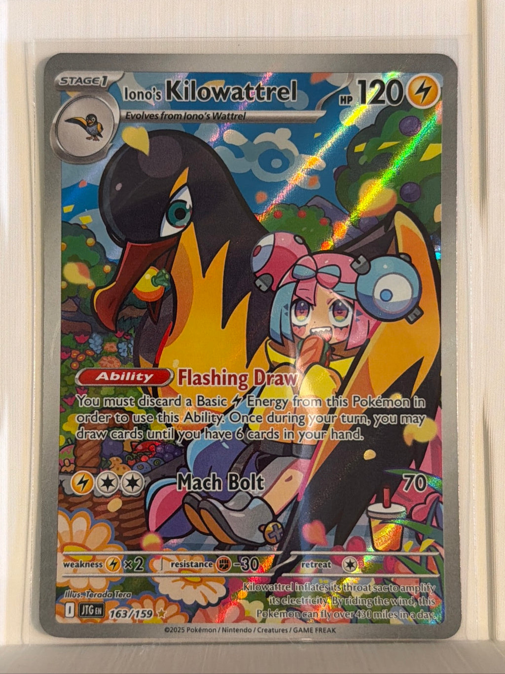 Iono's Kilowattrel Illustration Rare SV09: Journey Together 163/159 NM