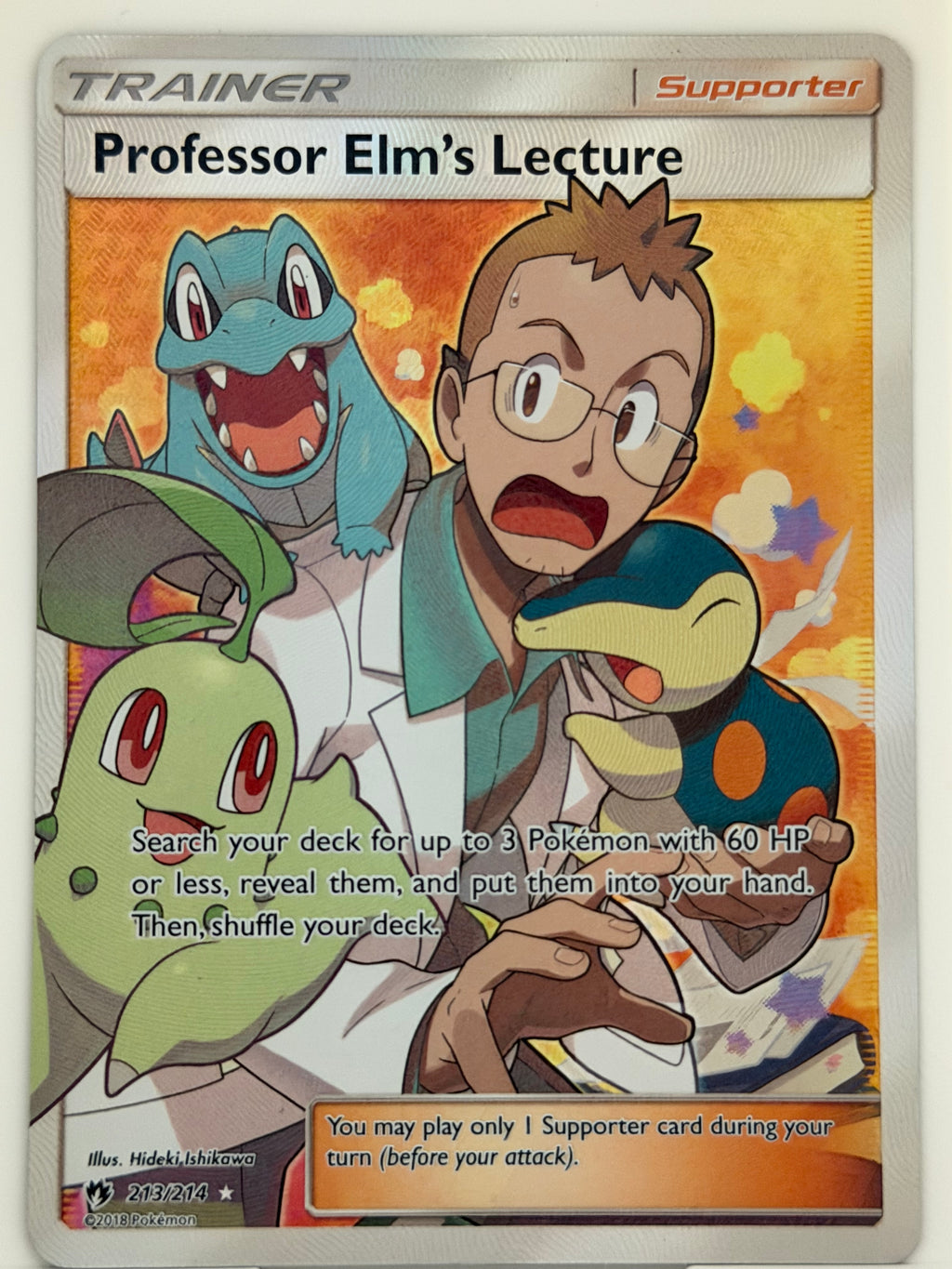 Professor Elm's Lecture (Full Art) Ultra Rare SM - Lost Thunder 213/214 NM