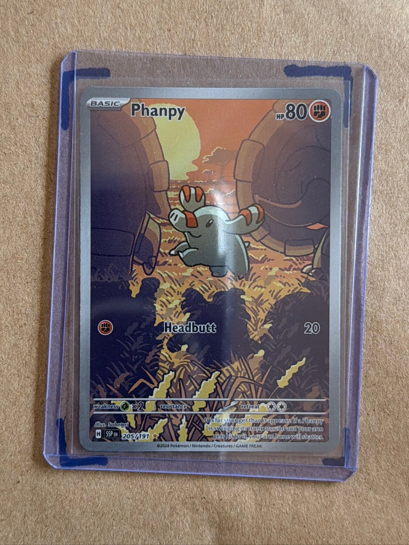Phanpy - Illustration Rare SV08: Surging Sparks 205/191 NM