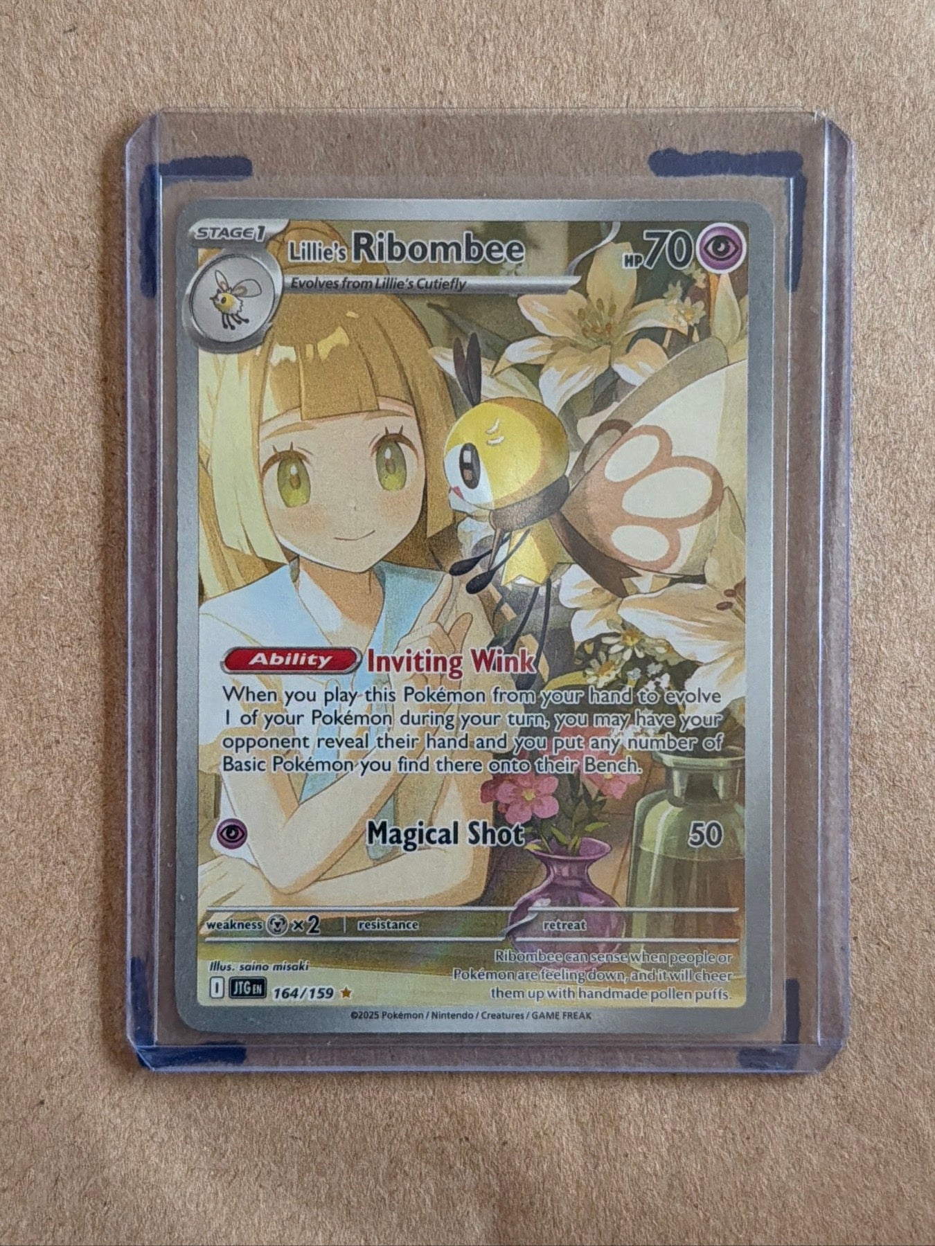 Lillie's Ribombee - Illustration Rare SV09: Journey Together 164/159 NM